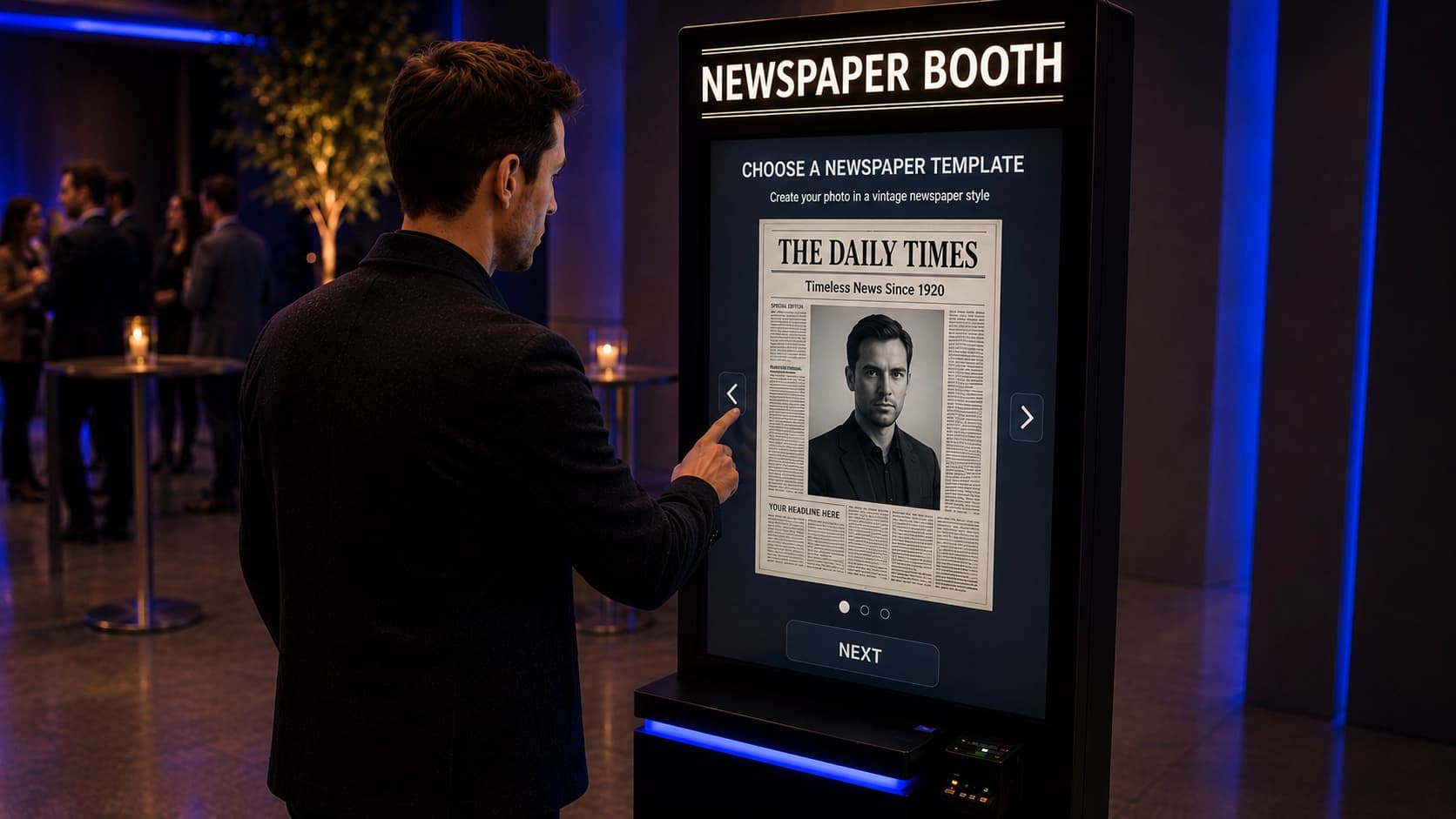 Newspaper Booth — white-label event activation